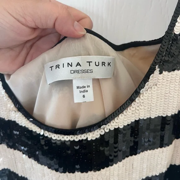 Trina Turk sequin striped cocktail dress - Picture 4 of 5